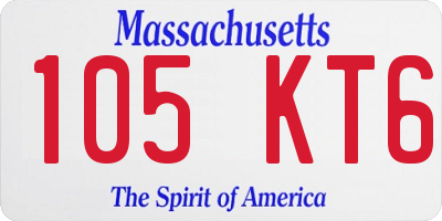 MA license plate 105KT6