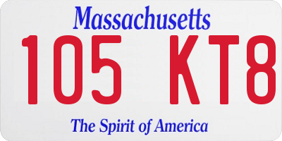 MA license plate 105KT8