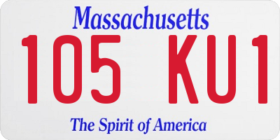 MA license plate 105KU1