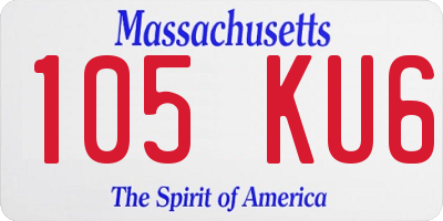 MA license plate 105KU6