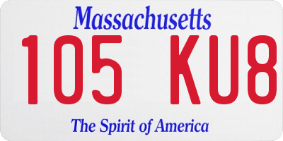 MA license plate 105KU8