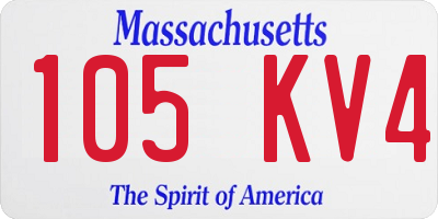 MA license plate 105KV4