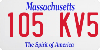 MA license plate 105KV5