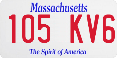 MA license plate 105KV6