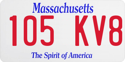MA license plate 105KV8