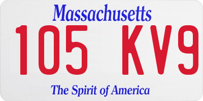 MA license plate 105KV9