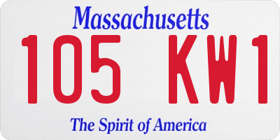 MA license plate 105KW1