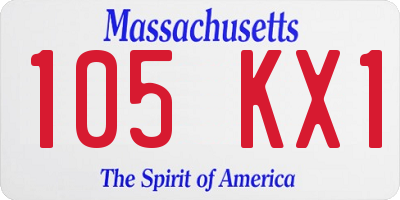 MA license plate 105KX1