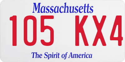 MA license plate 105KX4