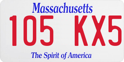 MA license plate 105KX5