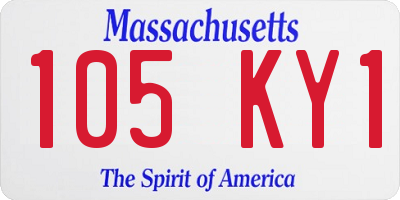 MA license plate 105KY1