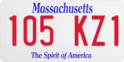 MA license plate 105KZ1