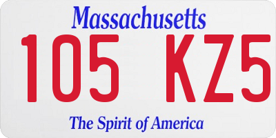 MA license plate 105KZ5