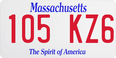 MA license plate 105KZ6