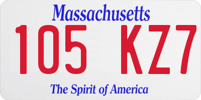 MA license plate 105KZ7