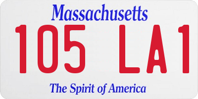 MA license plate 105LA1