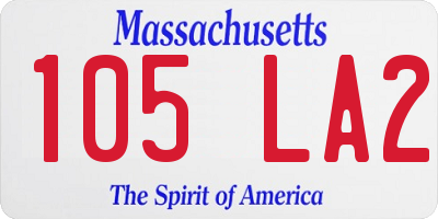 MA license plate 105LA2