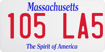 MA license plate 105LA5