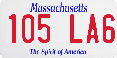 MA license plate 105LA6