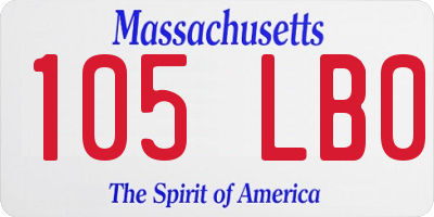 MA license plate 105LB0