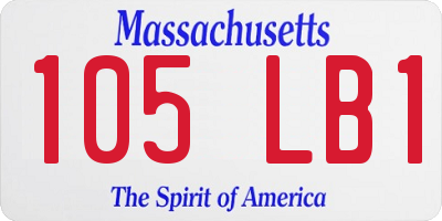 MA license plate 105LB1