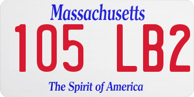 MA license plate 105LB2