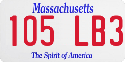 MA license plate 105LB3