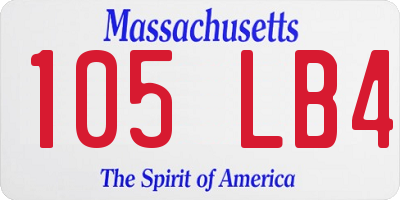 MA license plate 105LB4