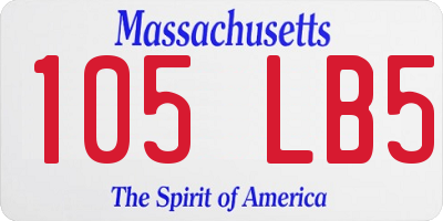 MA license plate 105LB5