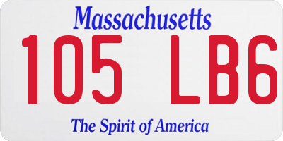 MA license plate 105LB6