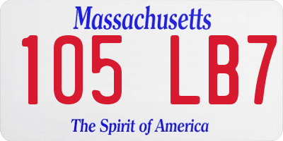MA license plate 105LB7