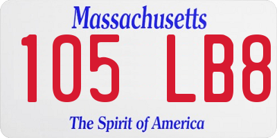 MA license plate 105LB8