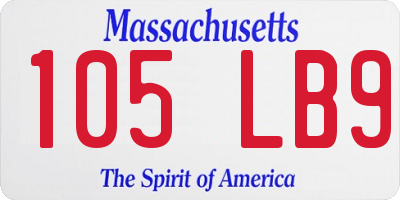 MA license plate 105LB9
