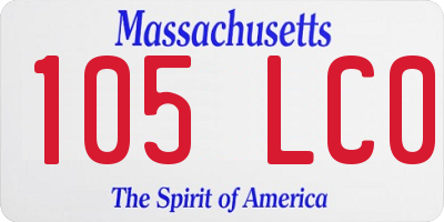 MA license plate 105LC0