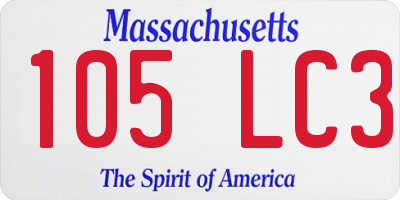 MA license plate 105LC3