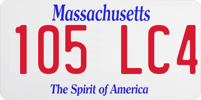 MA license plate 105LC4