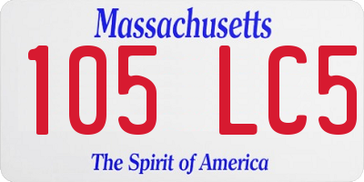 MA license plate 105LC5
