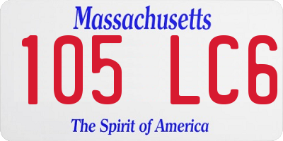 MA license plate 105LC6