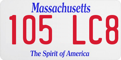 MA license plate 105LC8