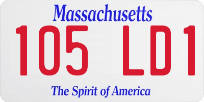 MA license plate 105LD1