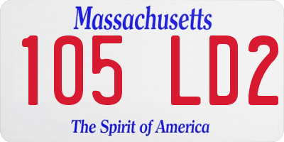 MA license plate 105LD2