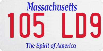 MA license plate 105LD9