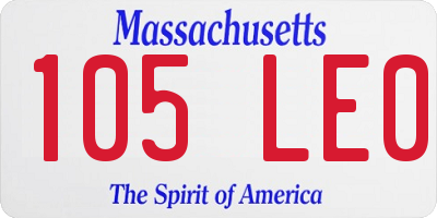 MA license plate 105LE0