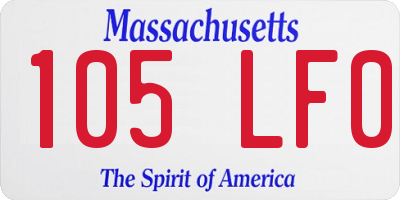 MA license plate 105LF0