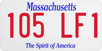 MA license plate 105LF1