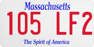 MA license plate 105LF2