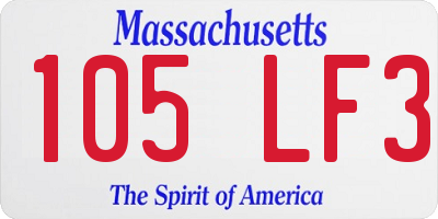 MA license plate 105LF3