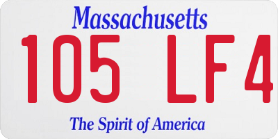 MA license plate 105LF4