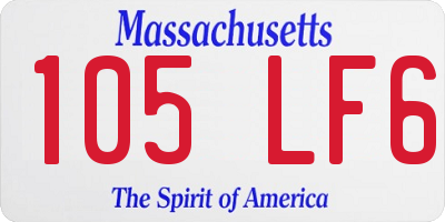 MA license plate 105LF6