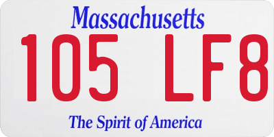 MA license plate 105LF8